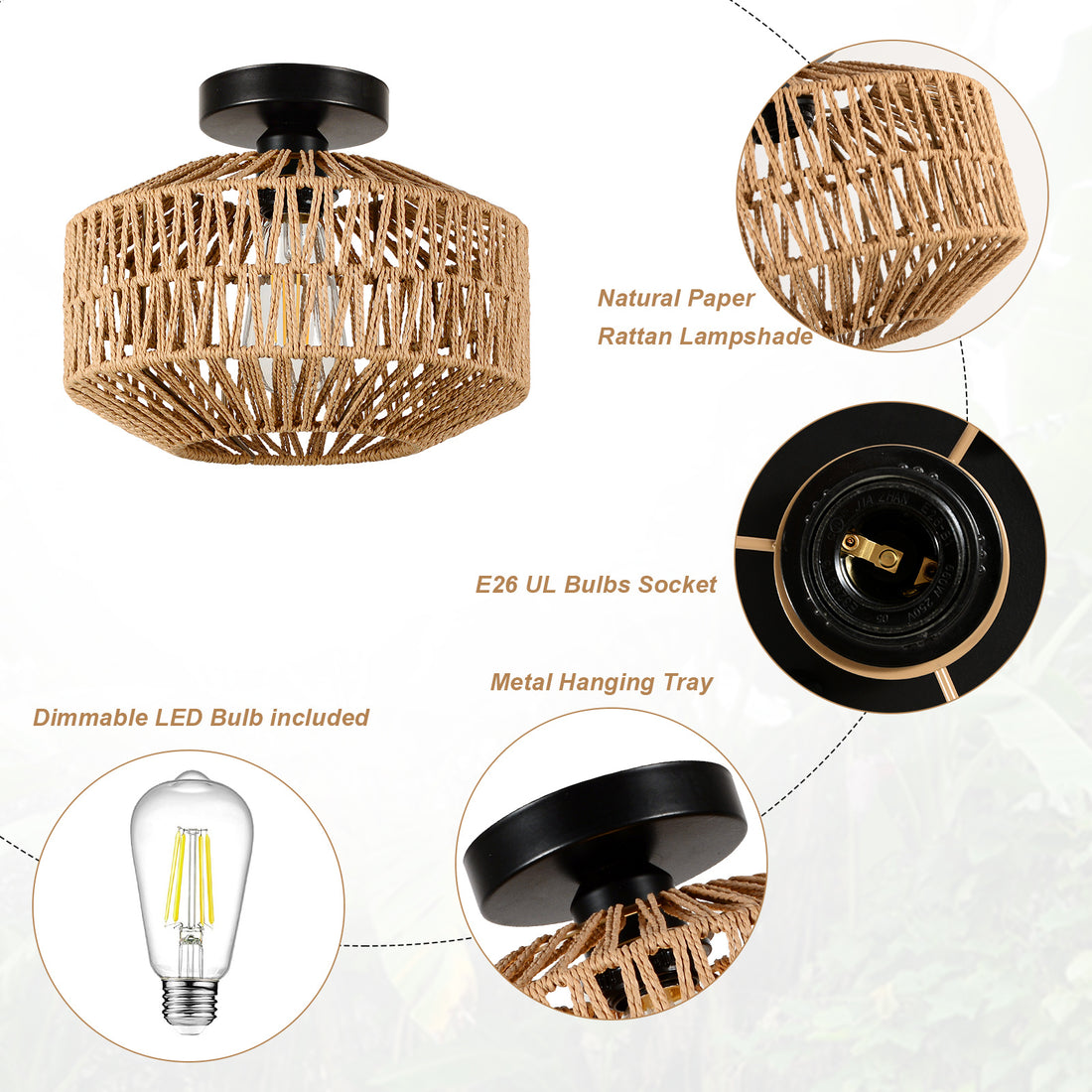 Mount Light with Dimmable LED Bulb